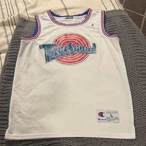 Champion Kids Tune Squad Jersey - White and Blue (L)
